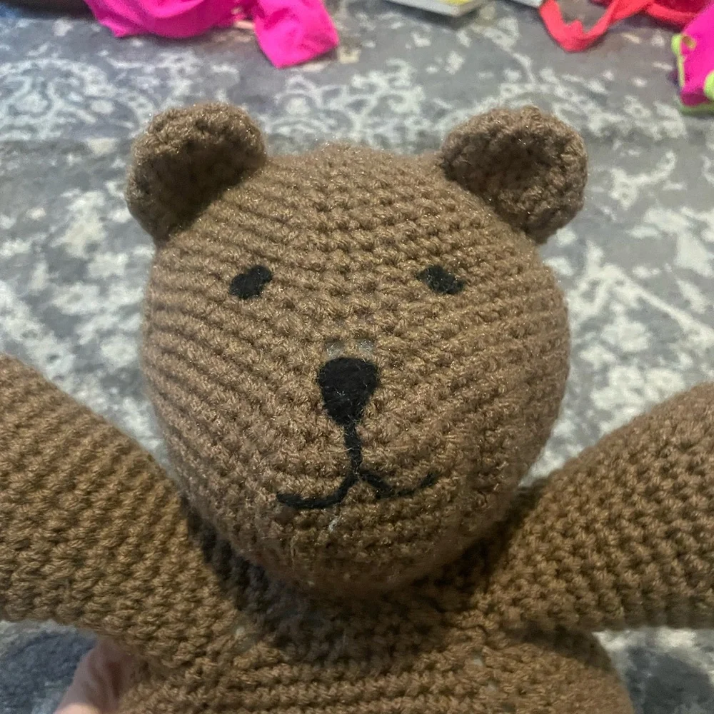 Handmade‎ Brown crochet Knitted Teddy Bear Plush